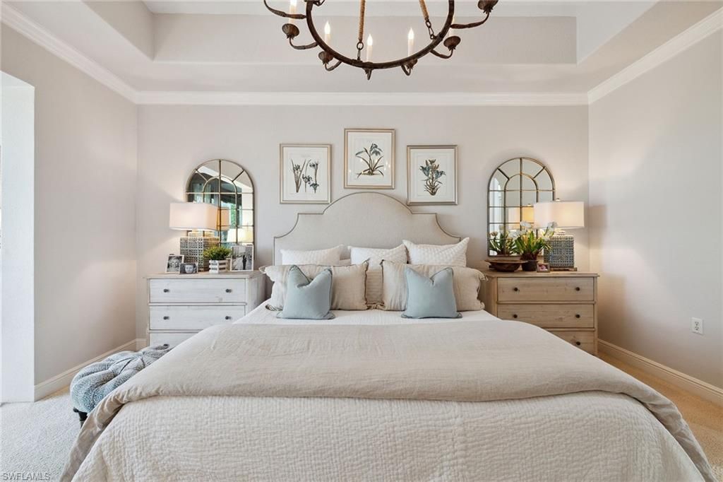 Bedroom, Chandelier, Interior