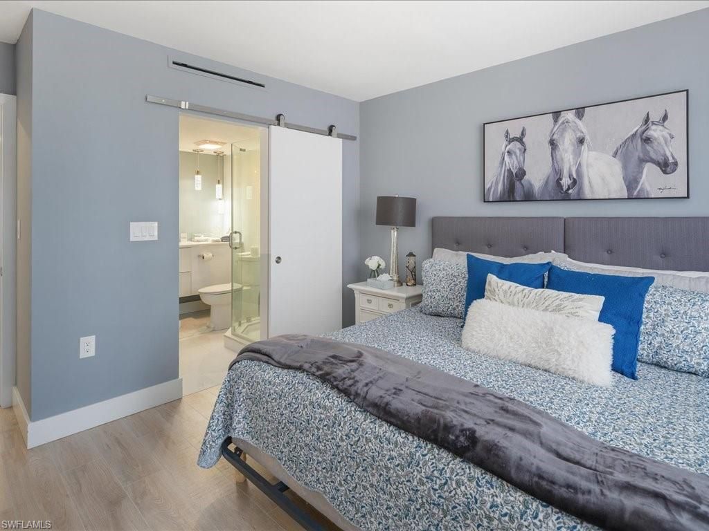 Bathroom, Bedroom, Glass Shower, Interior, Wood Texture Flooring