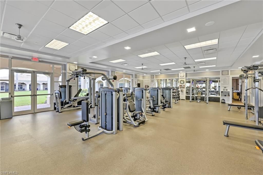 Fitness Equipment, Gym, Interior, Recessed Lighting