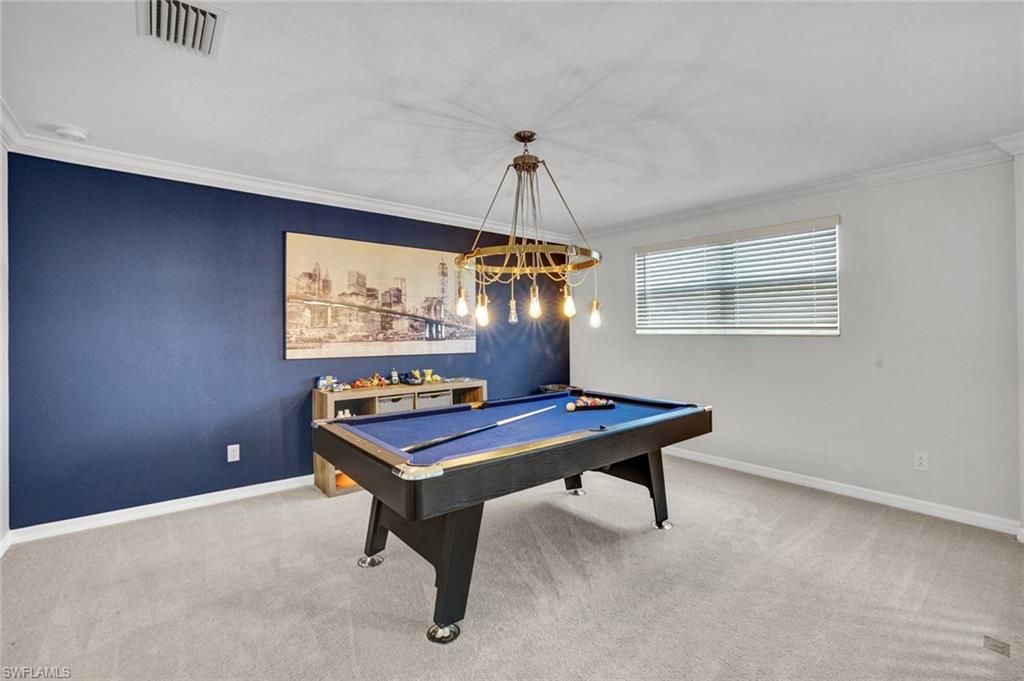 Billiard Table, Game Room, Interior, Pendant Lights