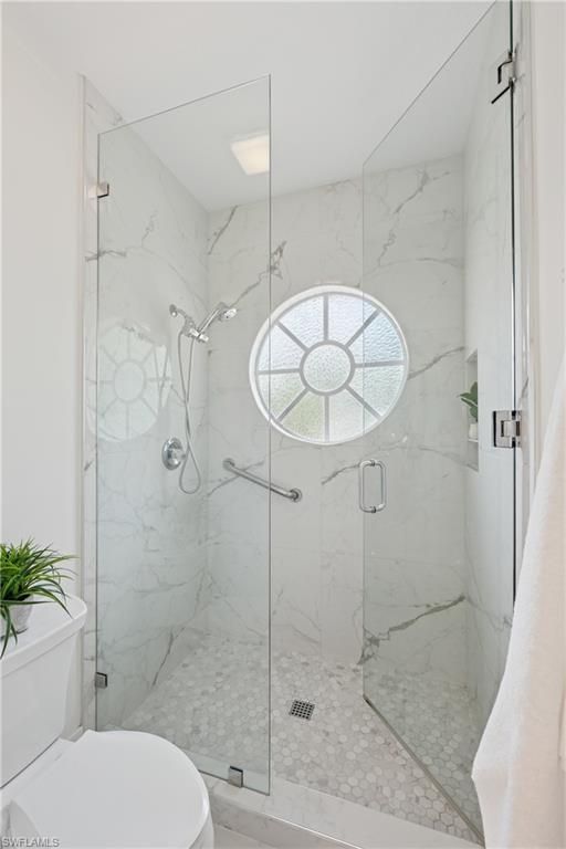 Bathroom, Glass Shower, Interior, Marble Walls
