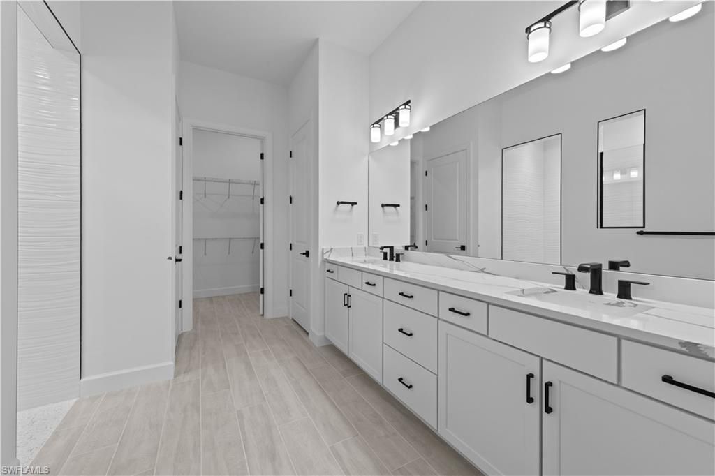 Bathroom, Dual Sink Vanities, Interior, Wood Texture Flooring