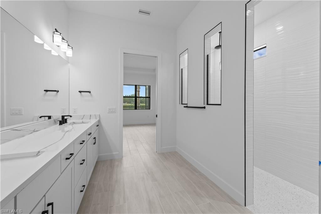 Bathroom, Dual Sink Vanities, Interior, Wood Texture Flooring