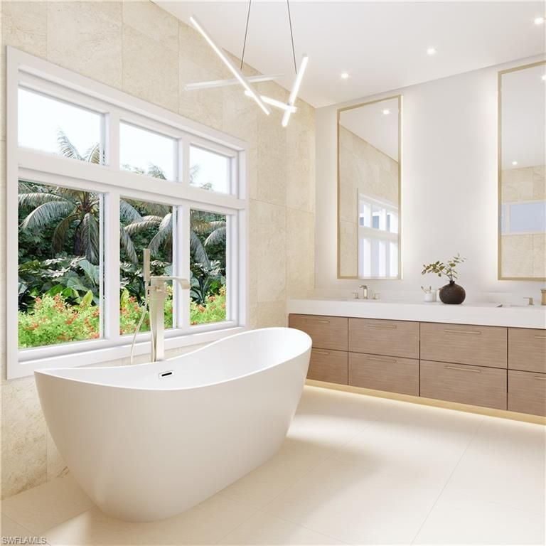 Bathroom, Free Standing Baths, Interior, Pendant Lights, Recessed Lighting