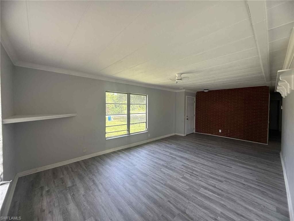 Empty room, Interior, Stone Walls, Wood Texture Flooring