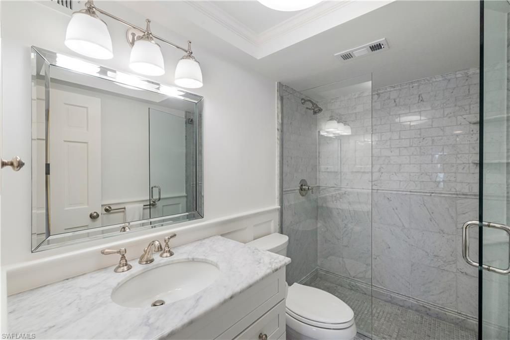 Bathroom, Glass Shower, Interior, Marble Walls