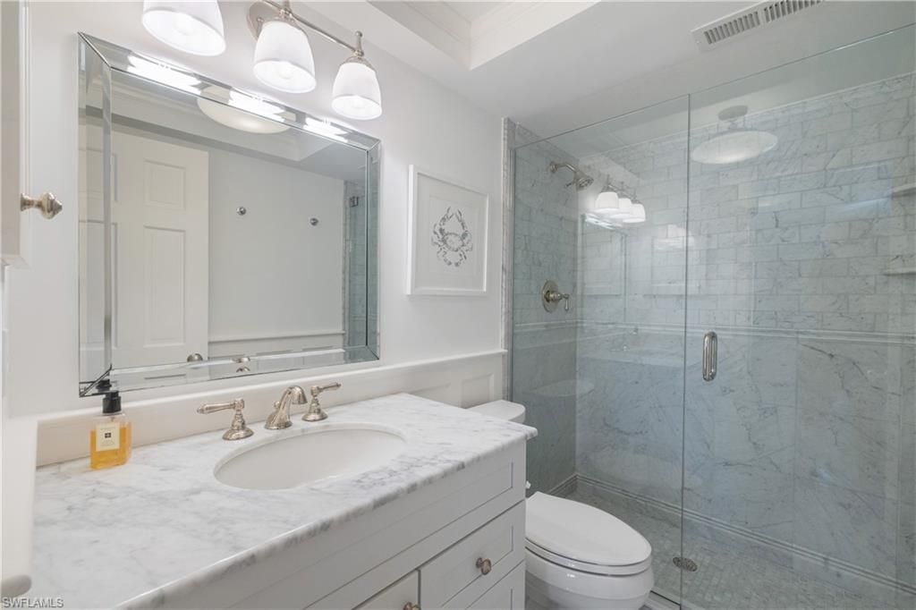Bathroom, Glass Shower, Interior, Marble Walls