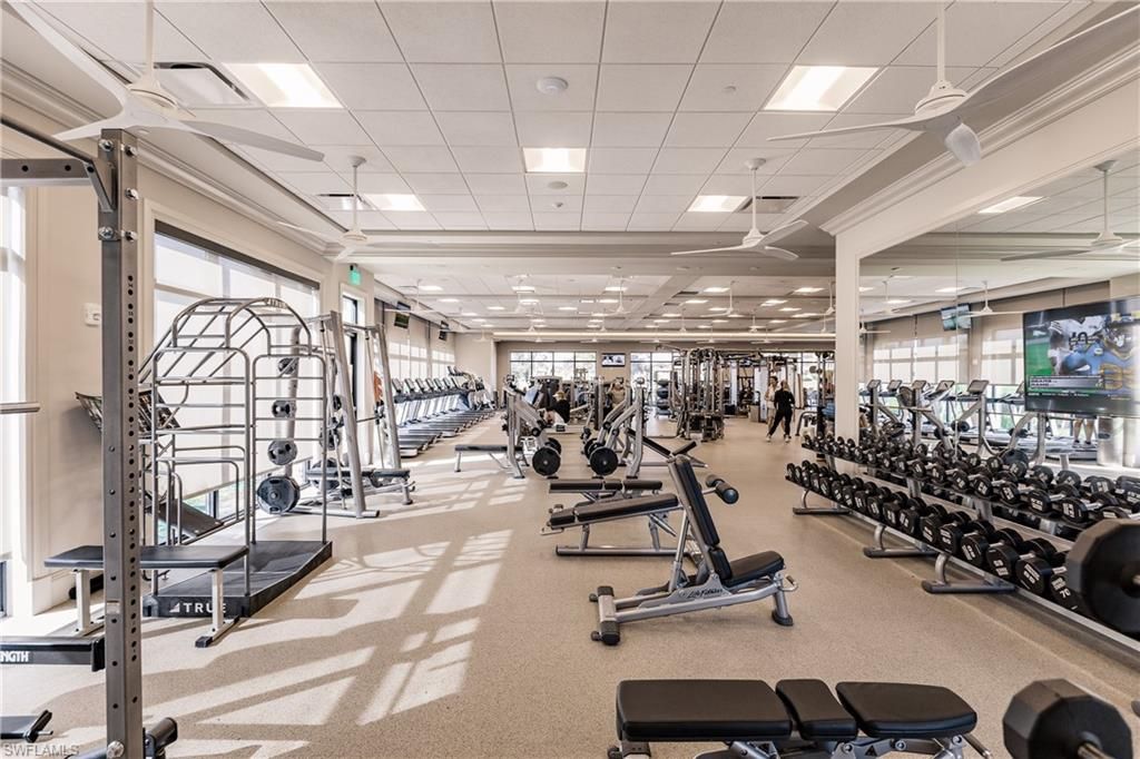 Fitness Equipment, Gym, Interior, Recessed Lighting