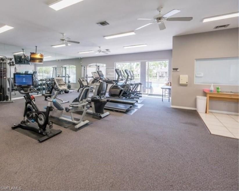 Fitness Equipment, Gym, Interior, Recessed Lighting