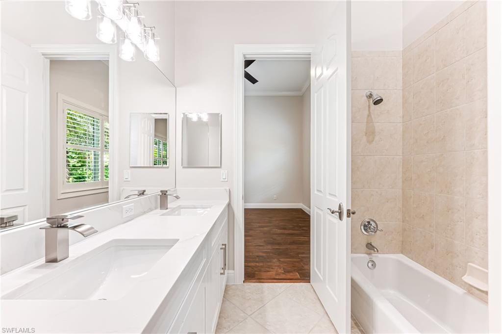 Bathroom, Dual Sink Vanities, Interior, Wood Texture Flooring