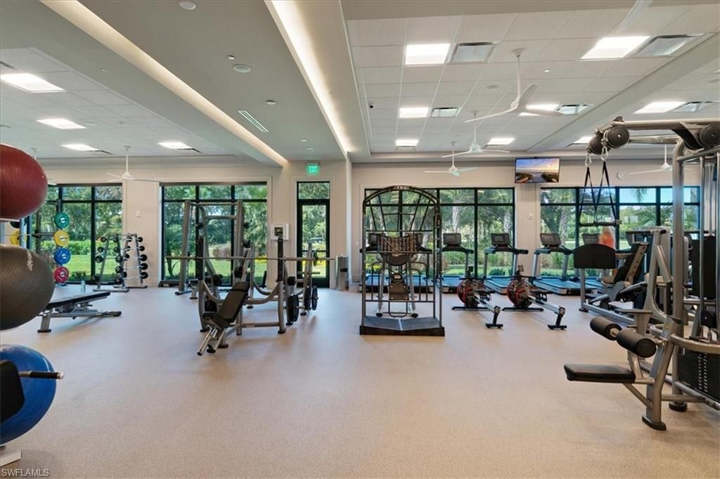 Fitness Equipment, Gym, Interior, Recessed Lighting