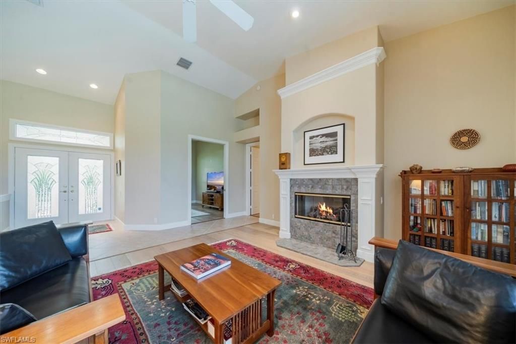 Fireplace, Interior, Living room, Recessed Lighting