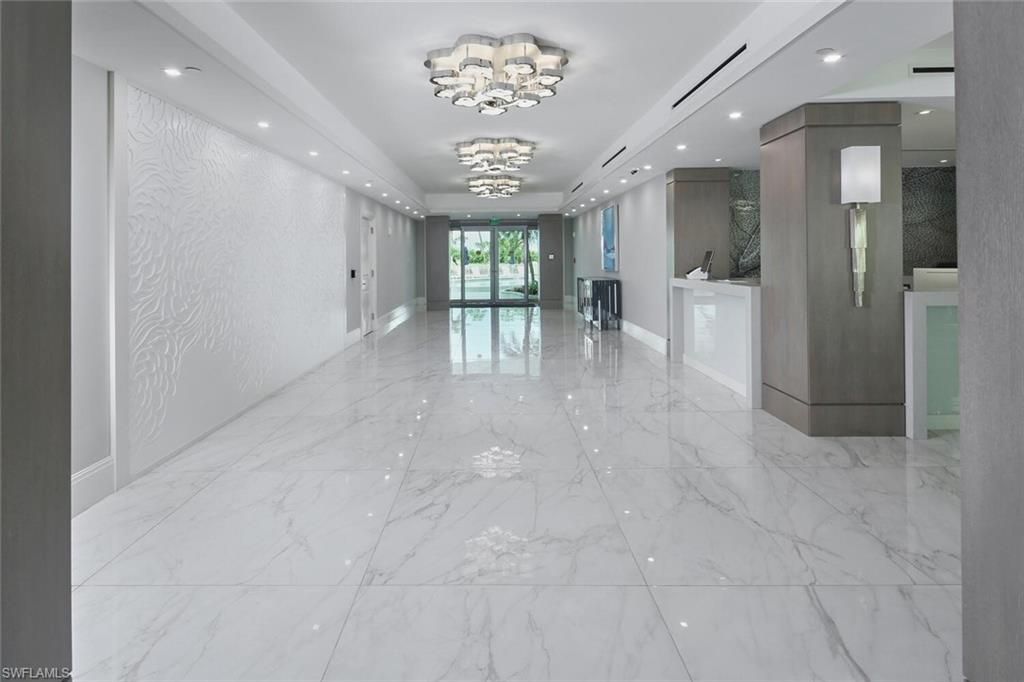 Chandelier, Interior, Marble, Recessed Lighting