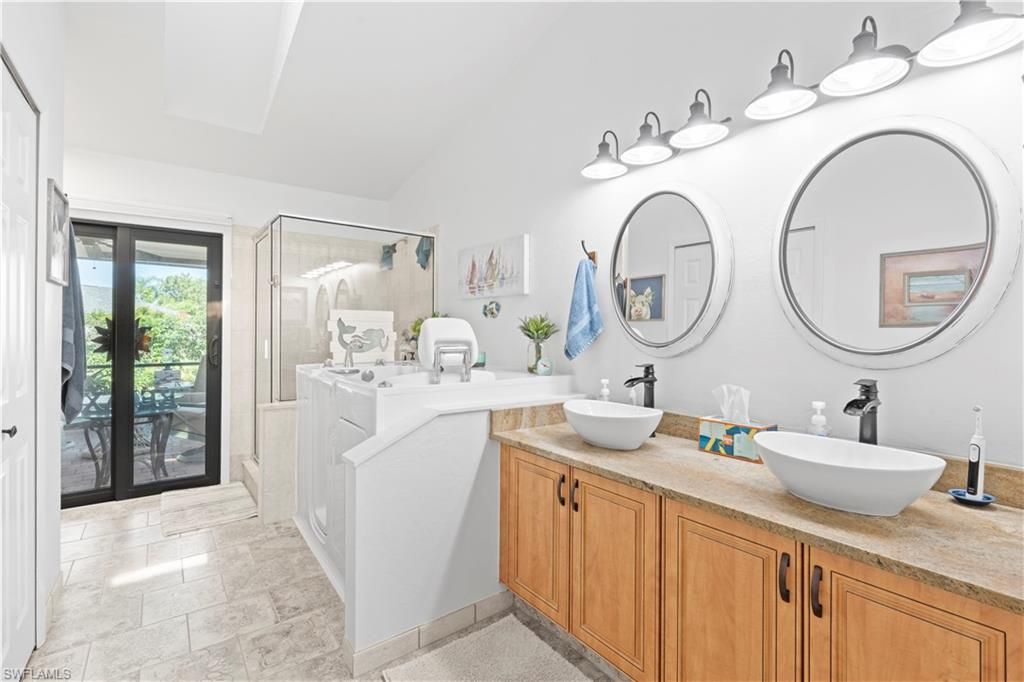 Bathroom, Dual Sink Vanities, Glass Shower, Interior
