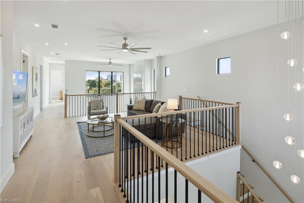 Interior, Living room, Pendant Lights, Recessed Lighting, Wood Texture Flooring