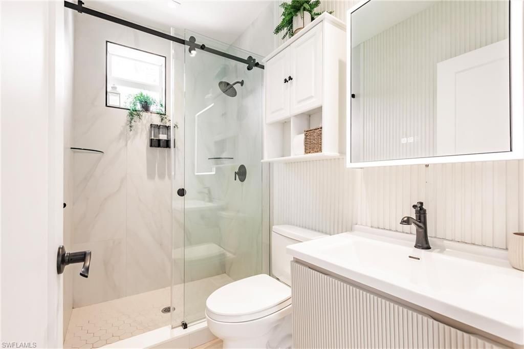 Bathroom, Glass Shower, Interior, Marble Walls