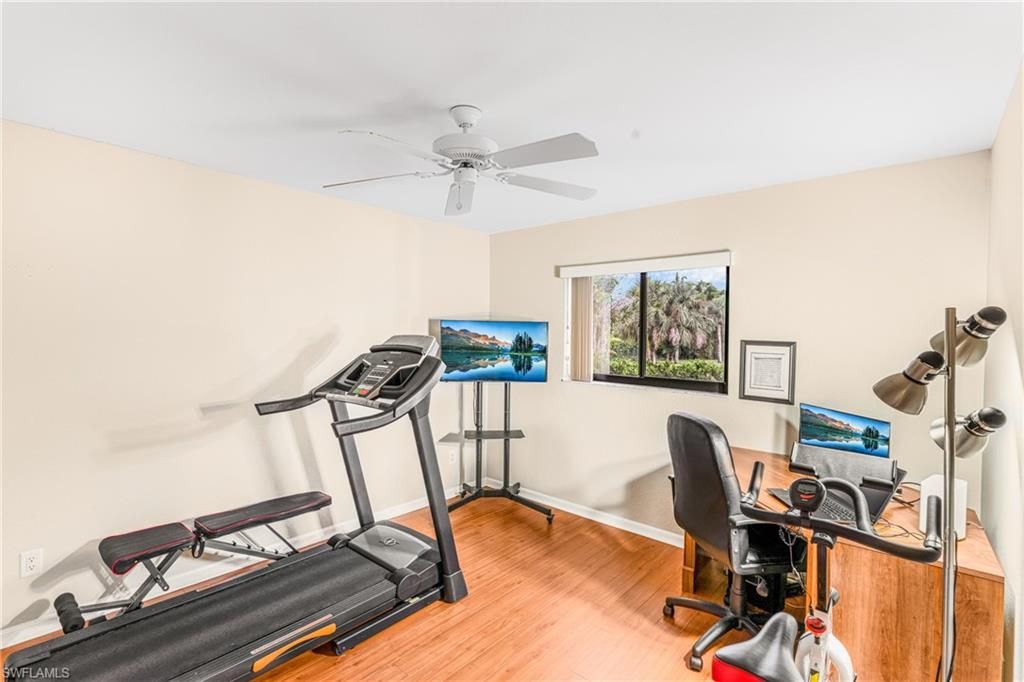 Fitness Equipment, Home Office, Interior, Wood Texture Flooring