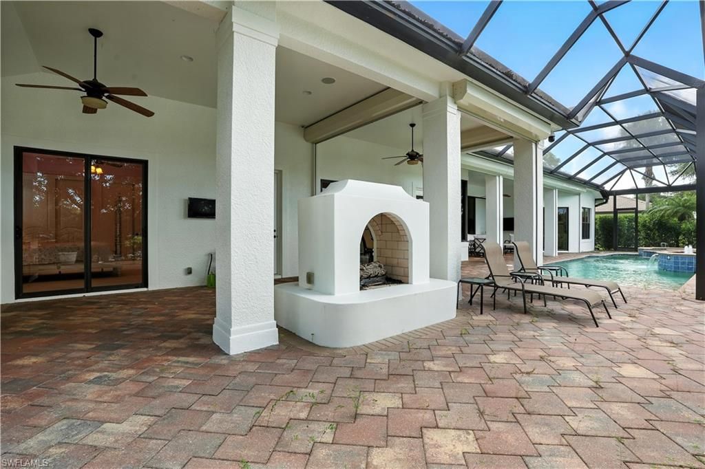 Fireplace, Glass Ceilings, Interior, Pool, Sun Room