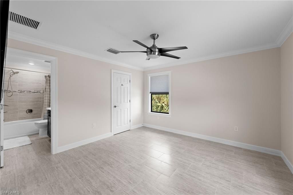 Bathroom, Empty room, Interior, Recessed Lighting, Wood Texture Flooring