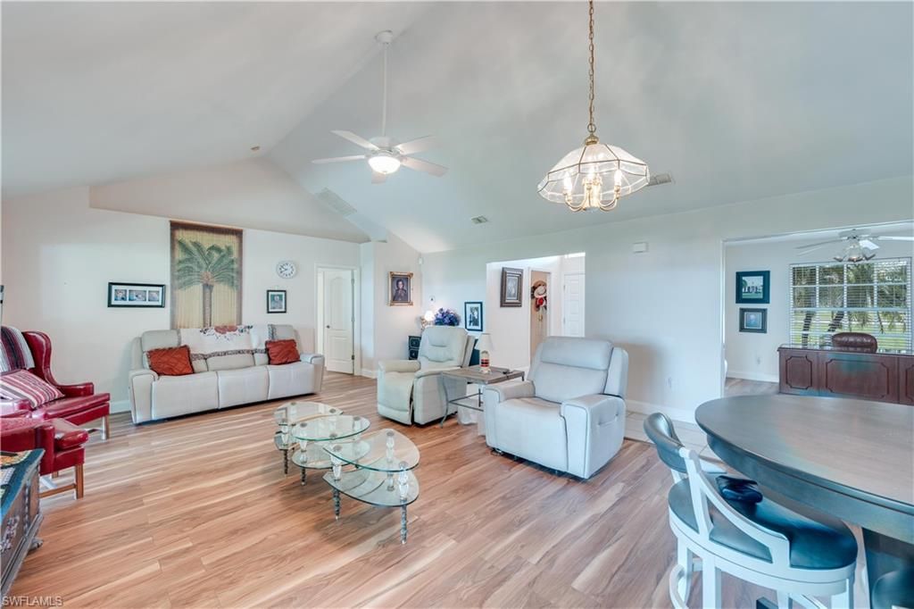 Dining room, Interior, Living room, Pendant Lights, Wood Texture Flooring