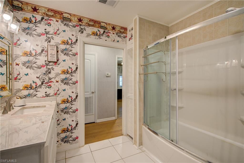 Bathroom, Glass Shower, Interior, Wood Texture Flooring
