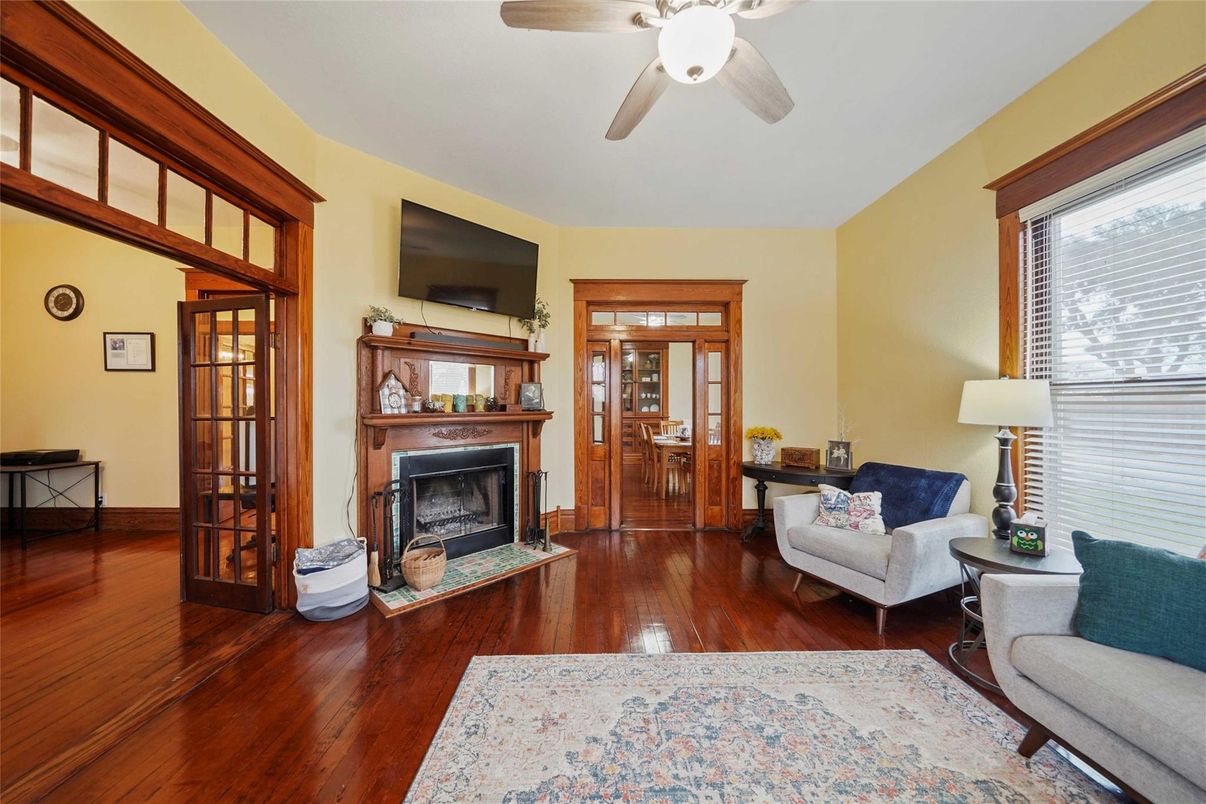 Fireplace, Interior, Wood Texture Flooring