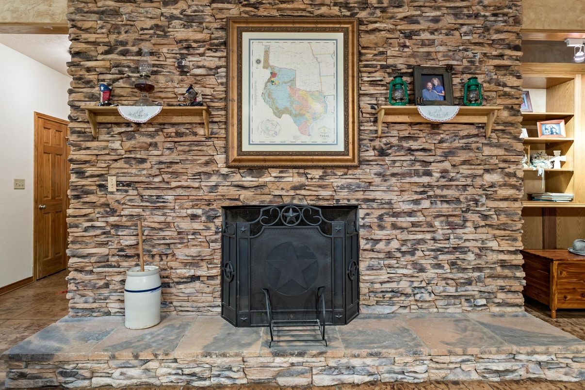 Fireplace, Interior, Stone Walls, Wooden Walls