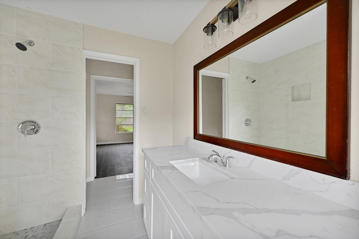 Bathroom, Dual Sink Vanities, Interior, Wood Texture Flooring