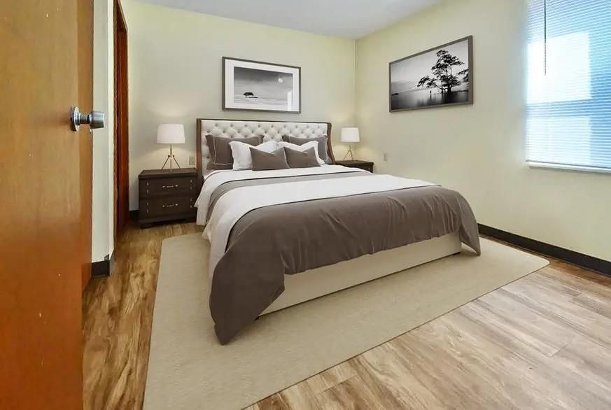 Bedroom, Interior, Wood Texture Flooring
