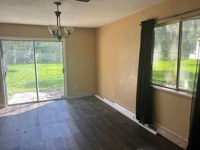 Empty room, Interior, Pendant Lights, Wood Texture Flooring