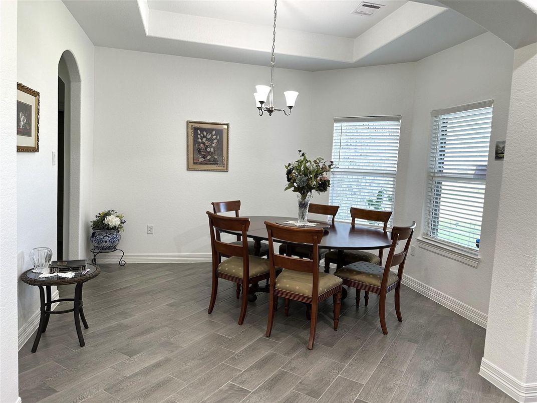 Chandelier, Dining room, Interior, Wood Texture Flooring