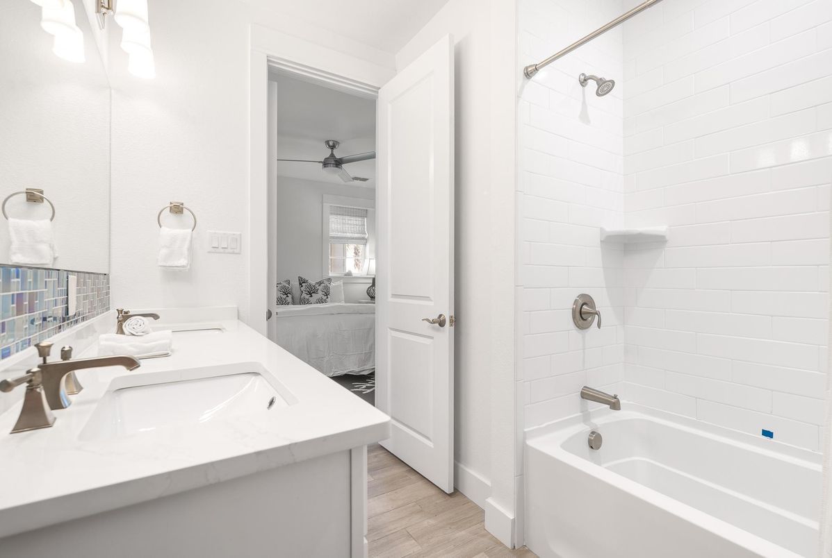 Bathroom, Dual Sink Vanities, Interior, Wood Texture Flooring