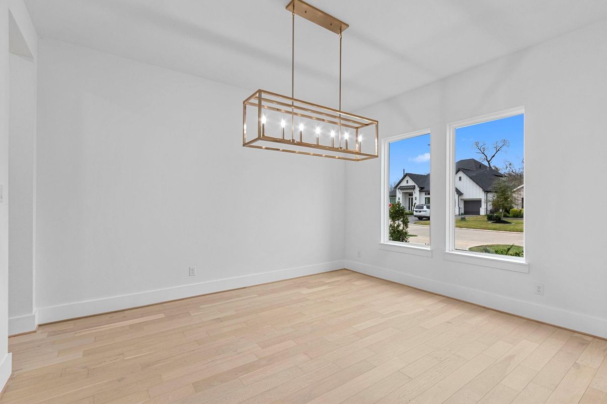 Empty room, Interior, Pendant Lights, Wood Texture Flooring