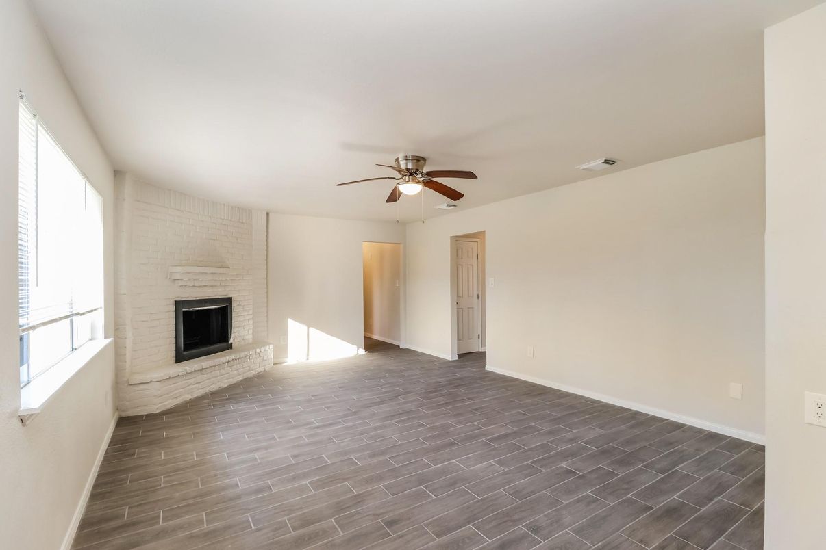 Empty room, Fireplace, Interior, Wood Texture Flooring