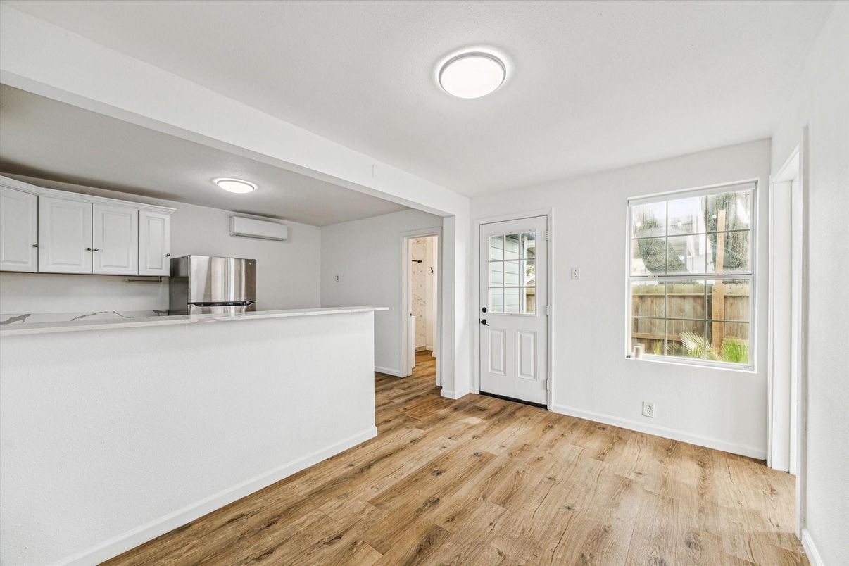 Interior, Kitchen, Stainless Steel Appliances, Wood Texture Flooring