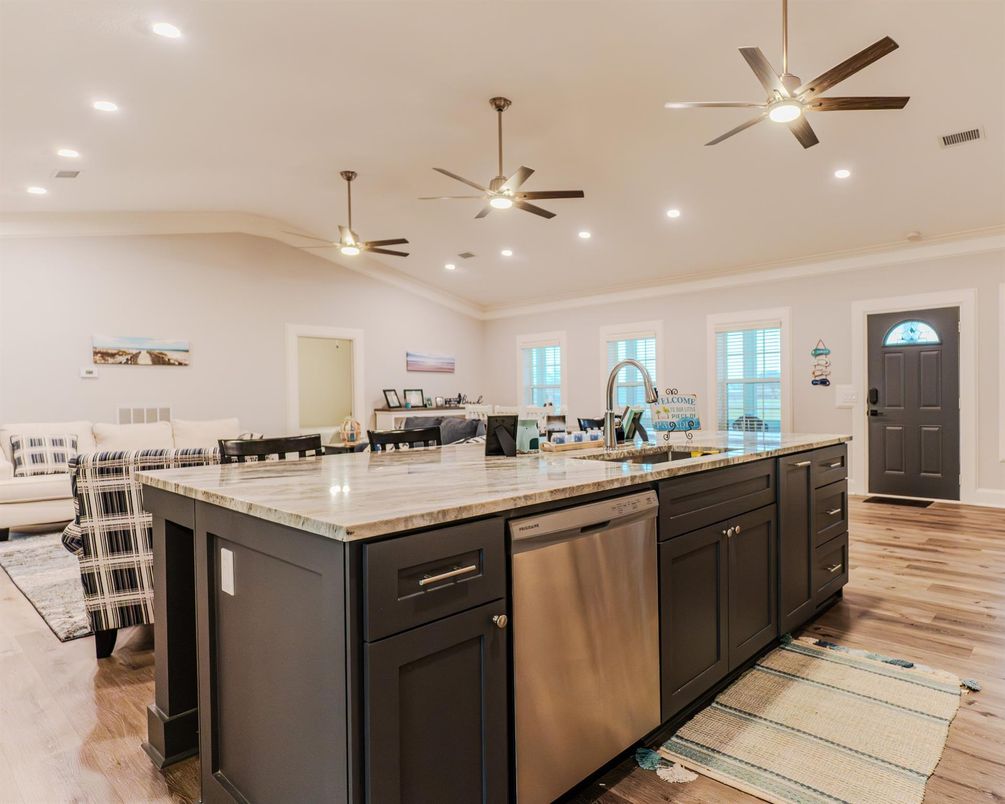 Interior, Kitchen, Recessed Lighting, Wood Texture Flooring