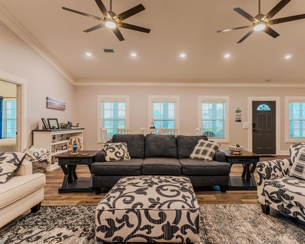Interior, Living room, Recessed Lighting, Water, Wood Texture Flooring