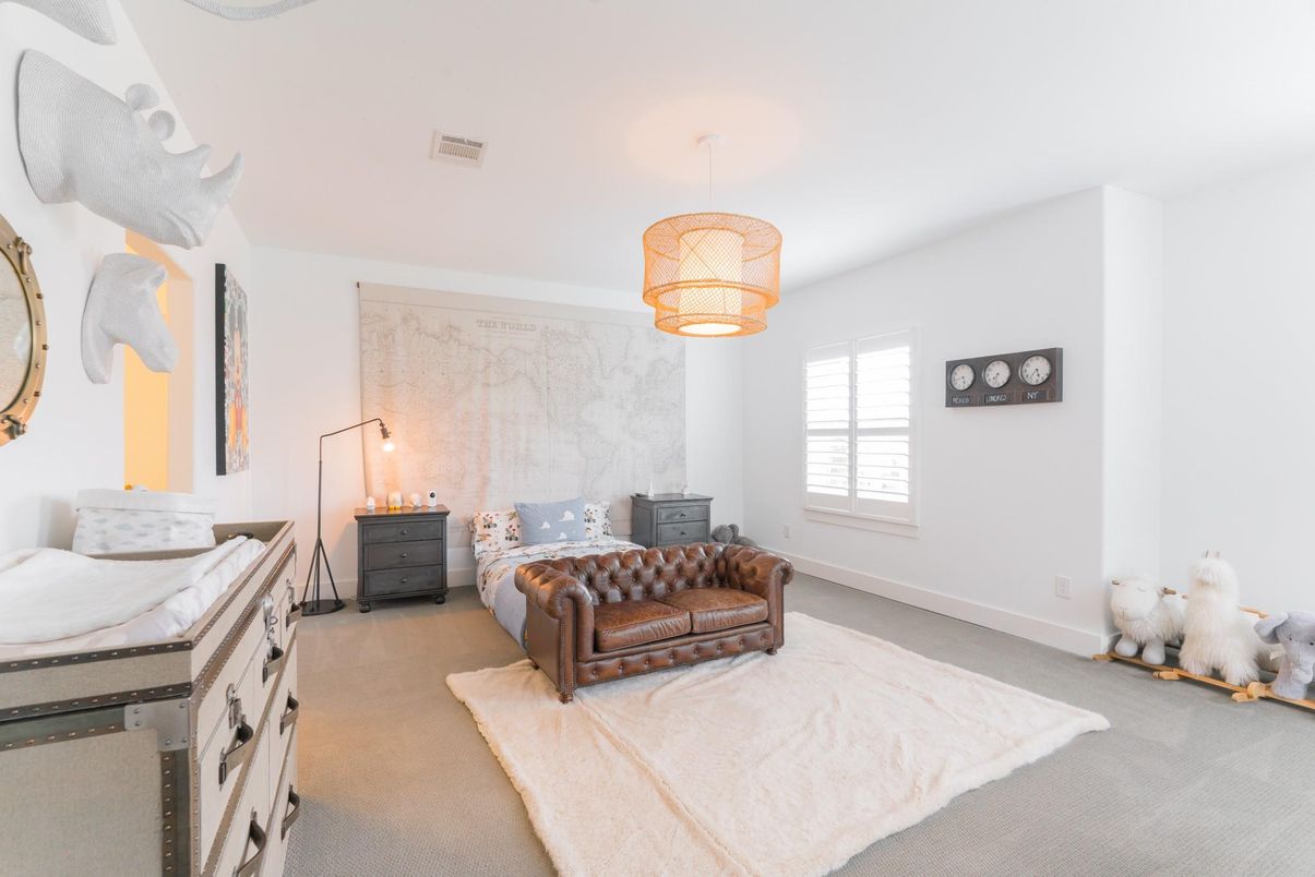 Bedroom, Interior, Pendant Lights