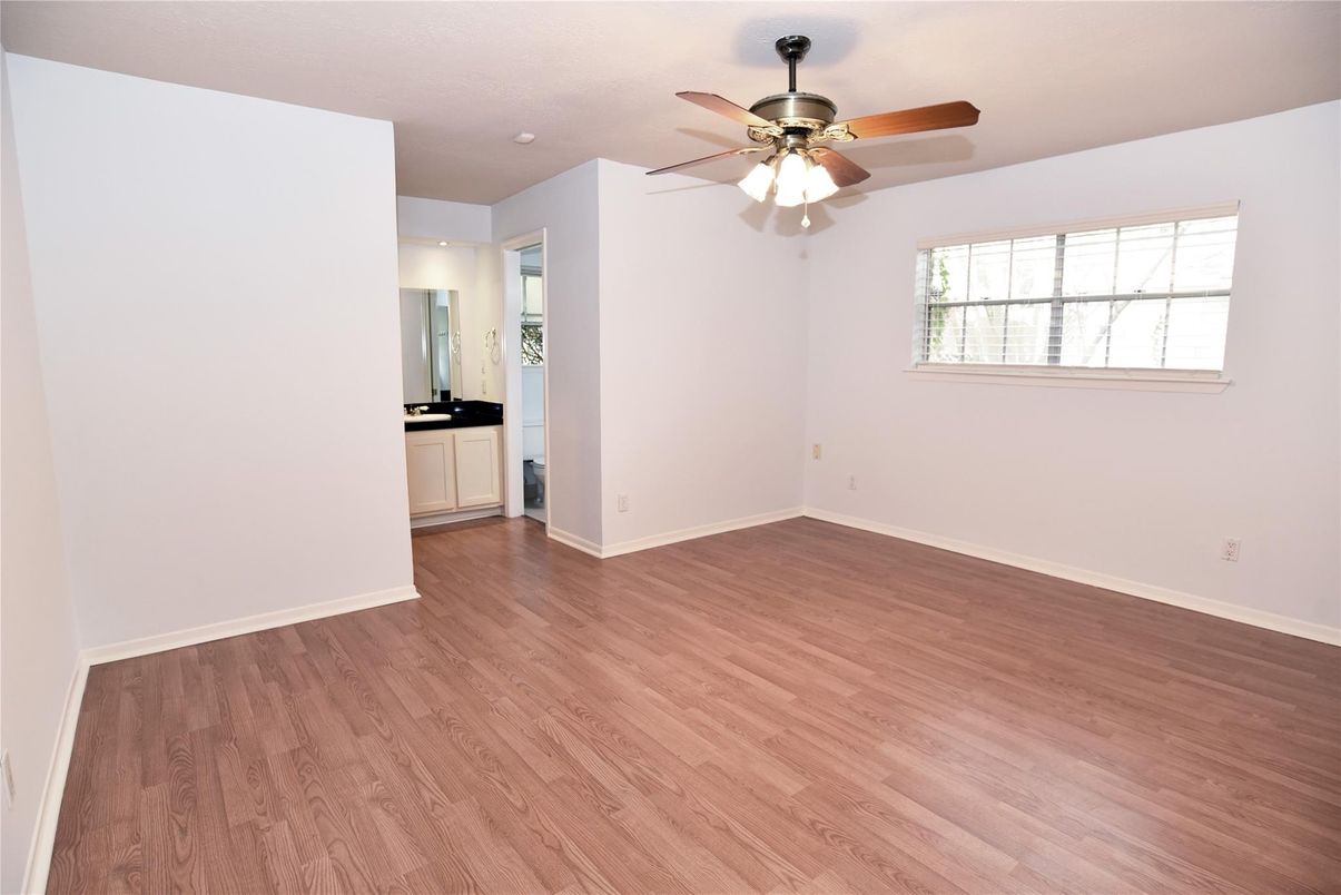 Bathroom, Empty room, Interior, Recessed Lighting, Wood Texture Flooring