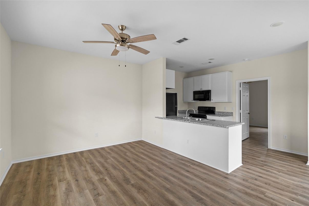 Empty room, Interior, Kitchen, Wood Texture Flooring
