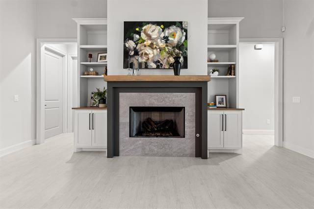 Fireplace, Interior, Wood Texture Flooring