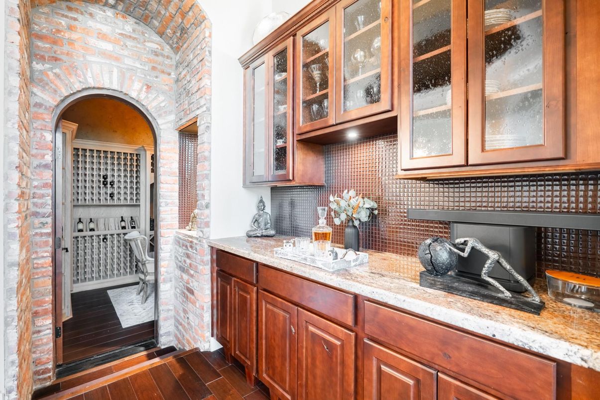 Interior, Kitchen, Stone Walls, Wood Texture Flooring