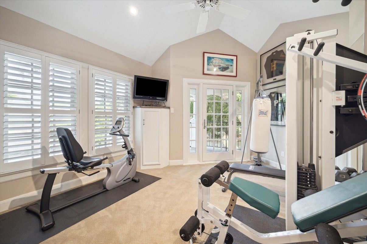 Fitness Equipment, Gym, Interior, Recessed Lighting