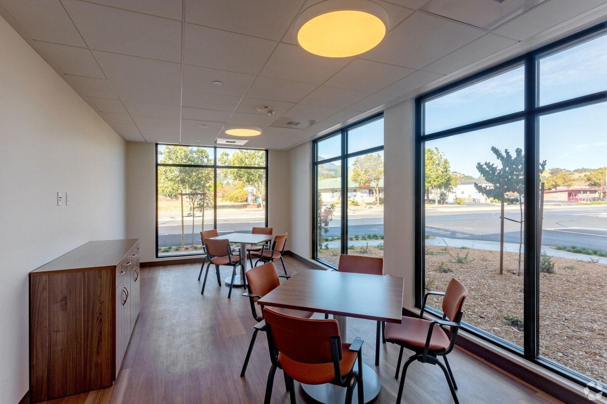 Dining room, Interior, Recessed Lighting, Water, Wood Texture Flooring