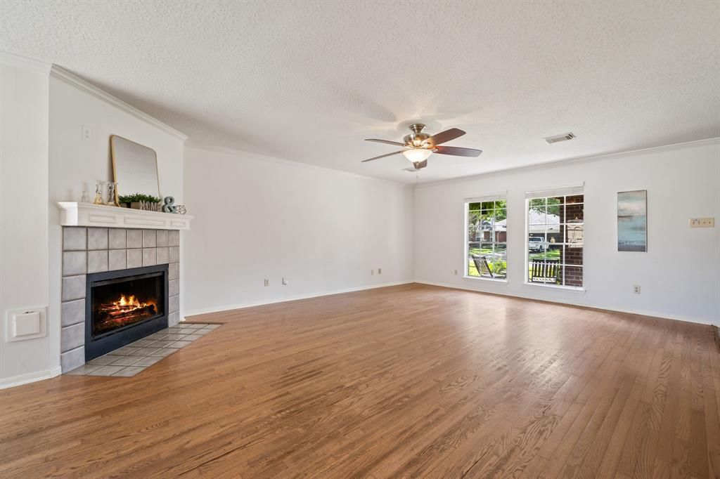 Empty room, Fireplace, Interior, Wood Texture Flooring