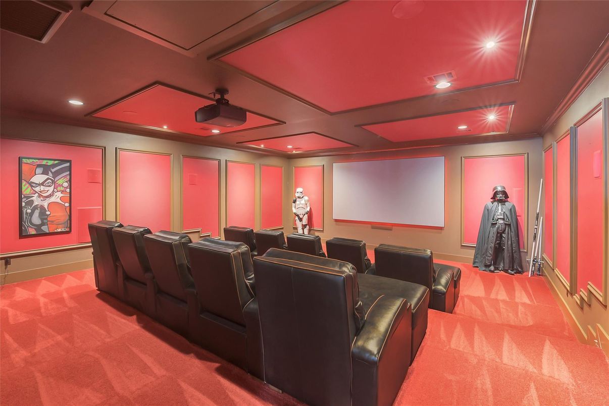 Home Theatre Room, Interior, Projection Screen, Recessed Lighting, Theatre Room