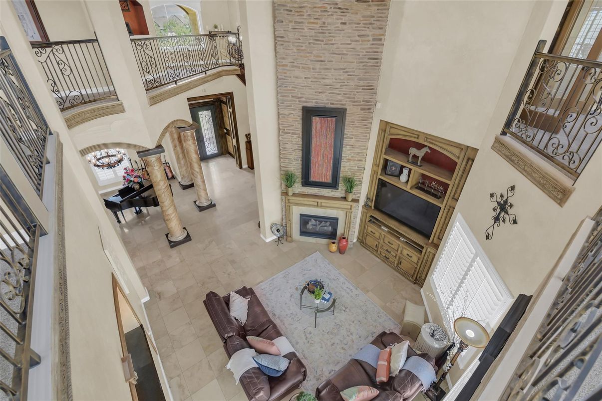 Dining room, Fireplace, Interior, Living room, Stone Walls