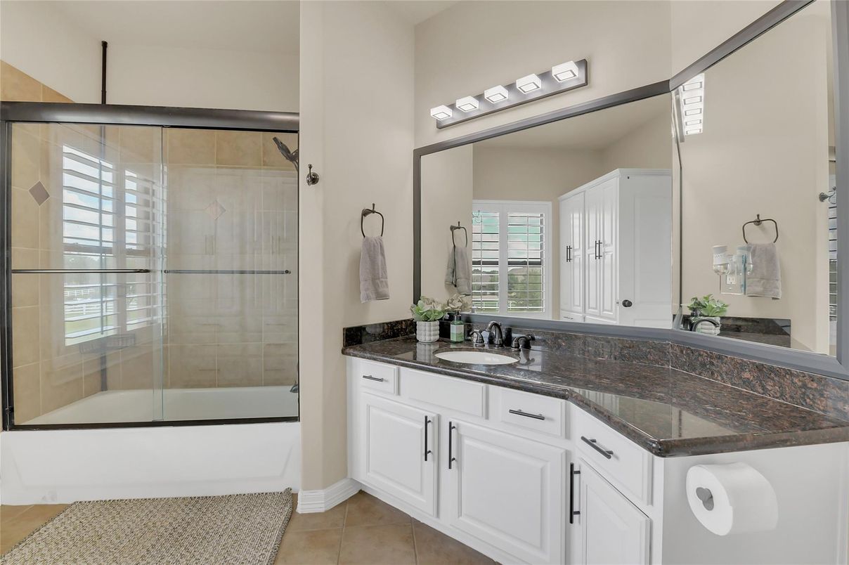 Bathroom, Dual Sink Vanities, Glass Shower, Interior