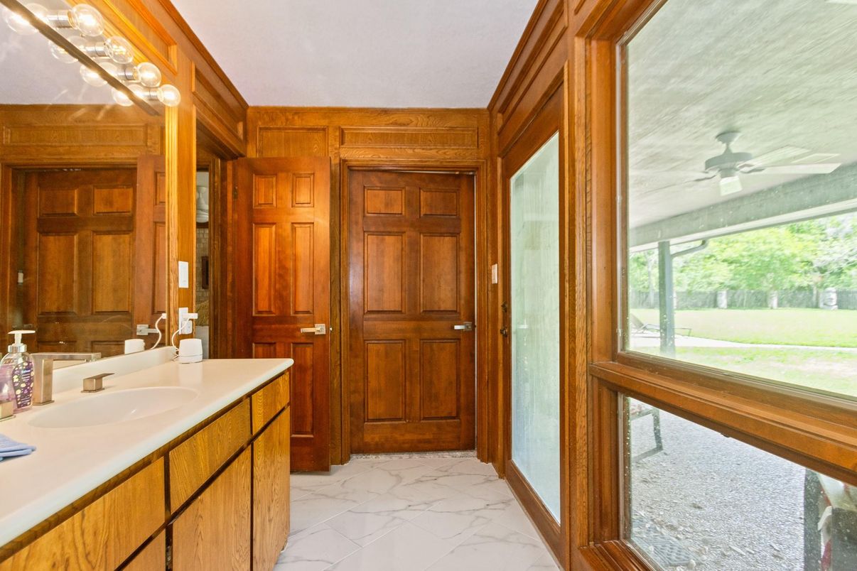 Bathroom, Interior, Marble, Wooden Walls