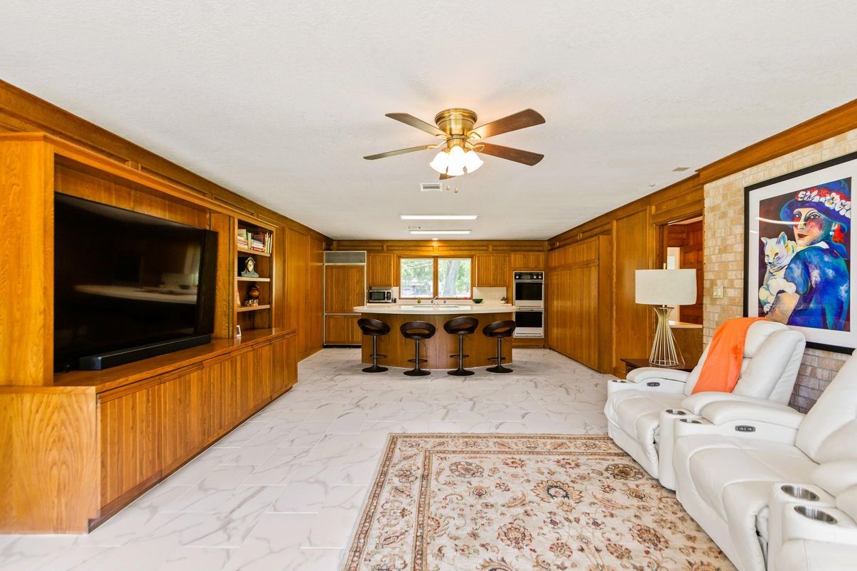 Home Theatre Room, Interior, Kitchen, Living room, Marble, Wooden Walls